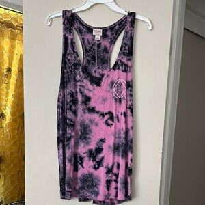 Mossimo Supply Co. Pink and Black Tie-Dye Tank Top